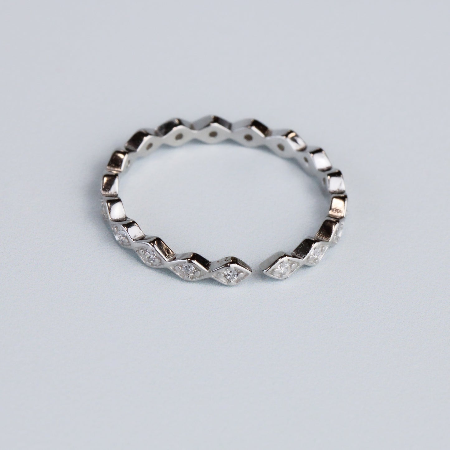 Diamond Shape Band Crystal Ring