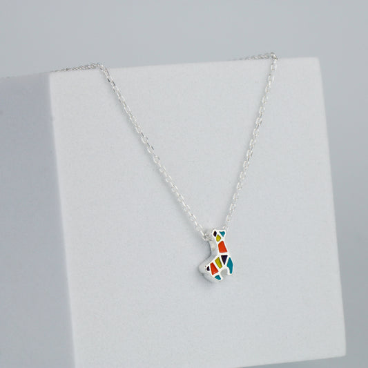 Geometric Llama Pendant Necklace