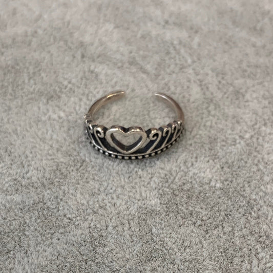 Adjustable Heart Crown Ring