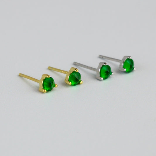 Green Crystal Stud Earrings