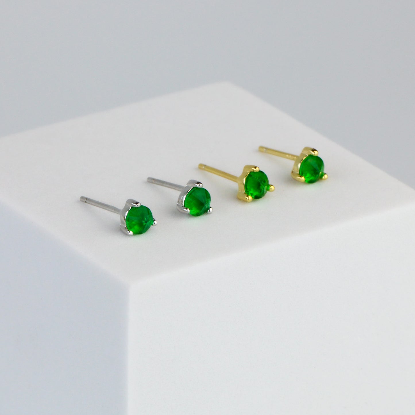 Green Crystal Stud Earrings