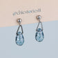 Blue Speckled Crystal Drop Earrings