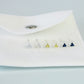 Blue, Yellow or White Crystal Triangle Stud Earrings