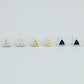 Blue, Yellow or White Crystal Triangle Stud Earrings