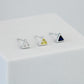 Blue, Yellow or White Crystal Triangle Stud Earrings