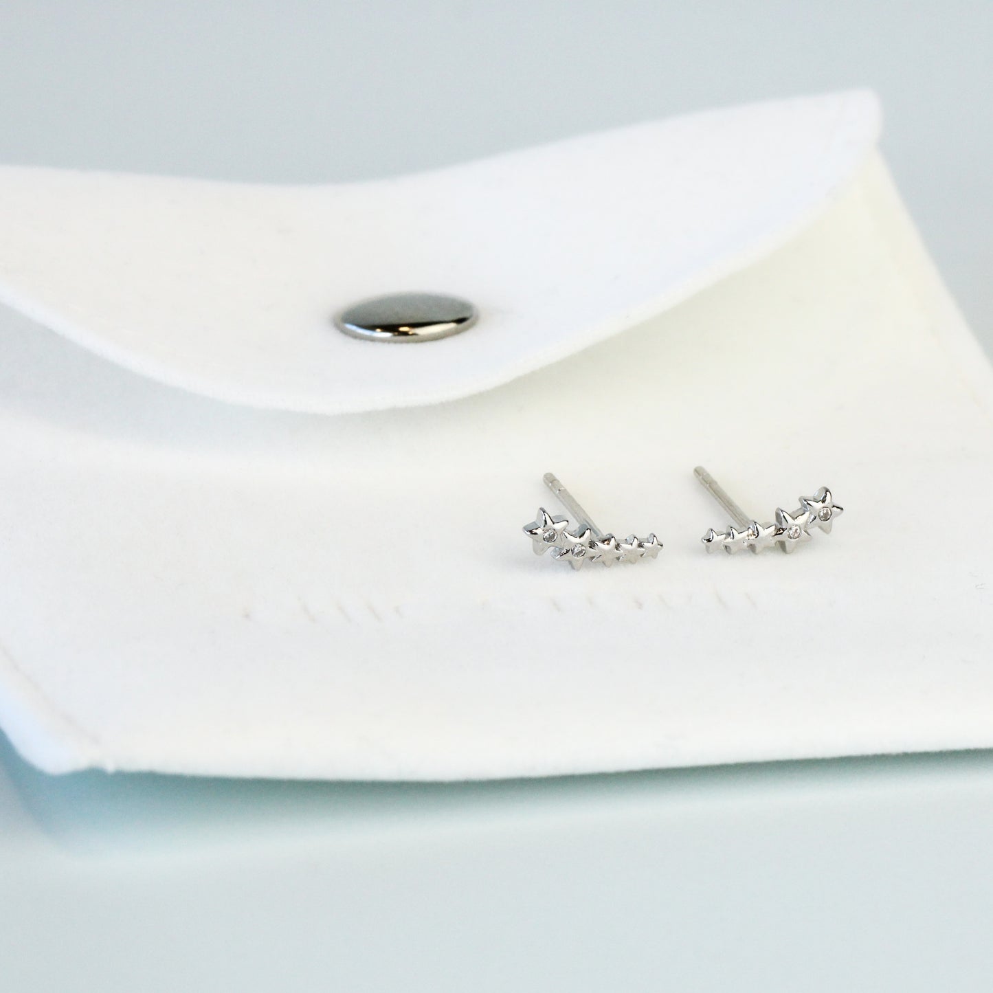 Tiny Star Ear Climber Stud Earrings
