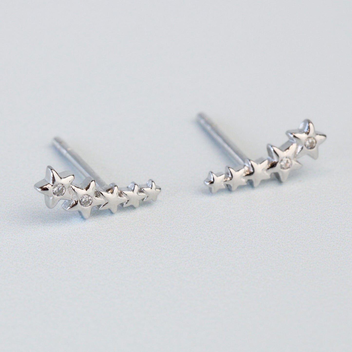 Tiny Star Ear Climber Stud Earrings
