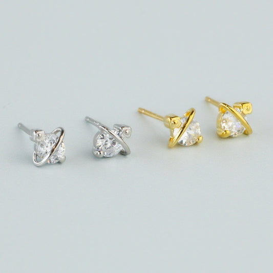Tiny Crystal Stud Earrings