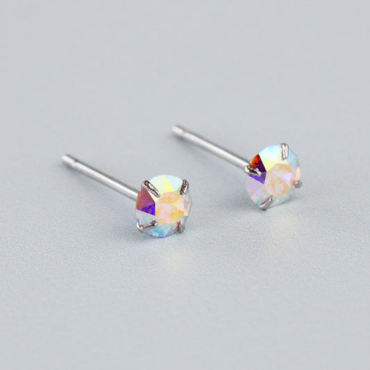 Iridescent Crystal Stud Earrings