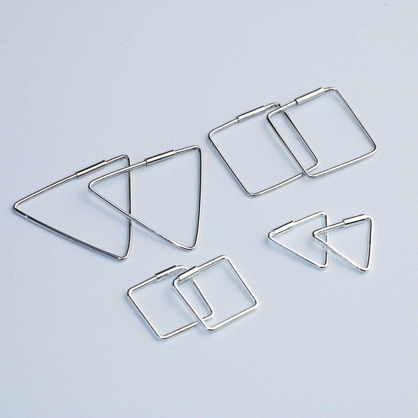 Square or Triangle Shape Hoop Earrings
