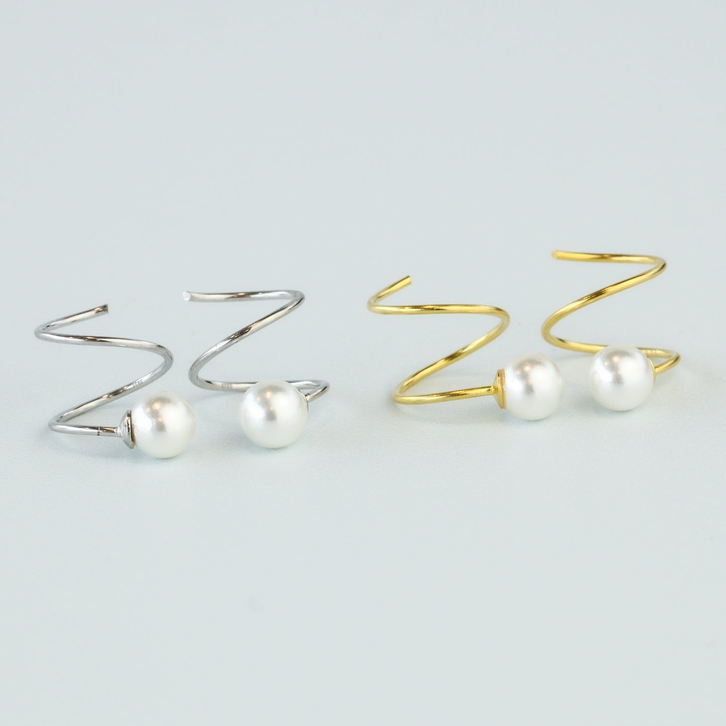 Pearl Spiral Earrings