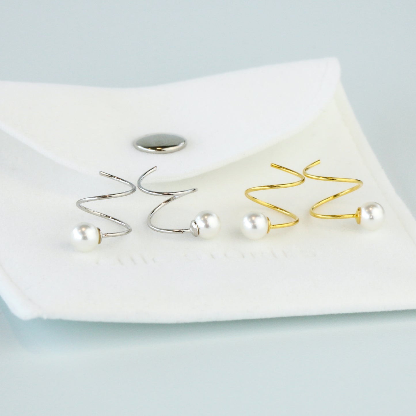 Pearl Spiral Earrings