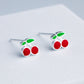 Tiny Cherry Stud Earrings