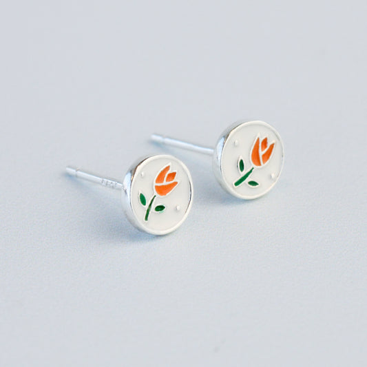 Tulip Circle Stud Earrings