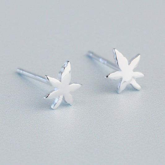 Tiny Maple Leaf Stud Earrings