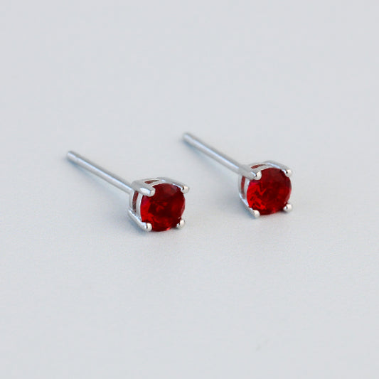Red Crystal Stud Earrings