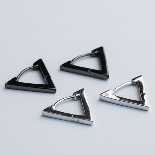 Tiny Triangle Hoop Earrings