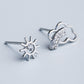 Sparkly Sun and Cloud Stud Earrings