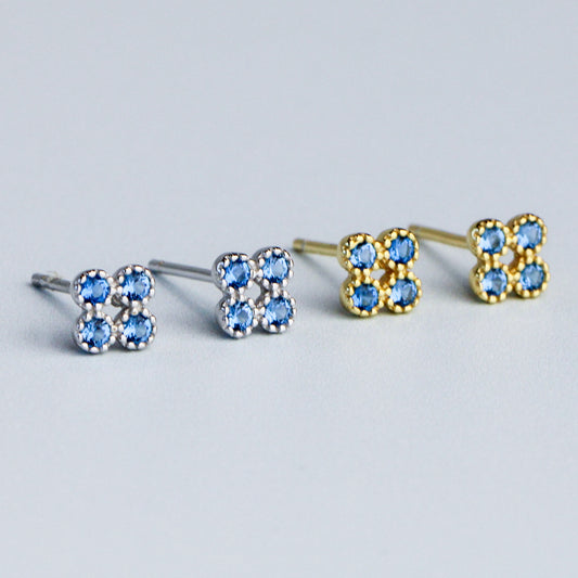 Blue Crystal Stud Earrings