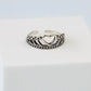 Adjustable Heart Crown Ring