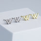 Crystal Detail 'W' Initial Stud Earrings