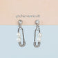 Pearl Safety Pin Earrings