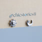 Tiny Crystal Sun and Moon Stud Earrings