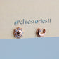 Tiny Crystal Sun and Moon Stud Earrings