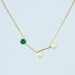 Pearl and Green Bead Pendant Necklace