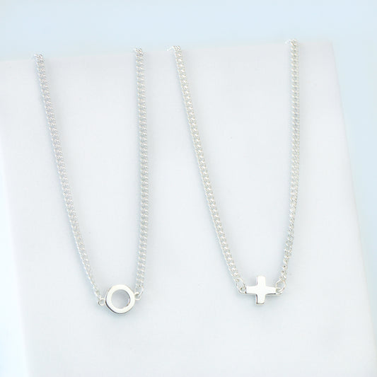 X and O Pendant Choker Necklaces