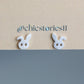 Brushed Silver Bunny Stud Stud Earrings