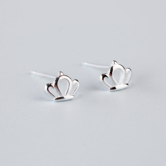 Tiny Crown Stud Earrings