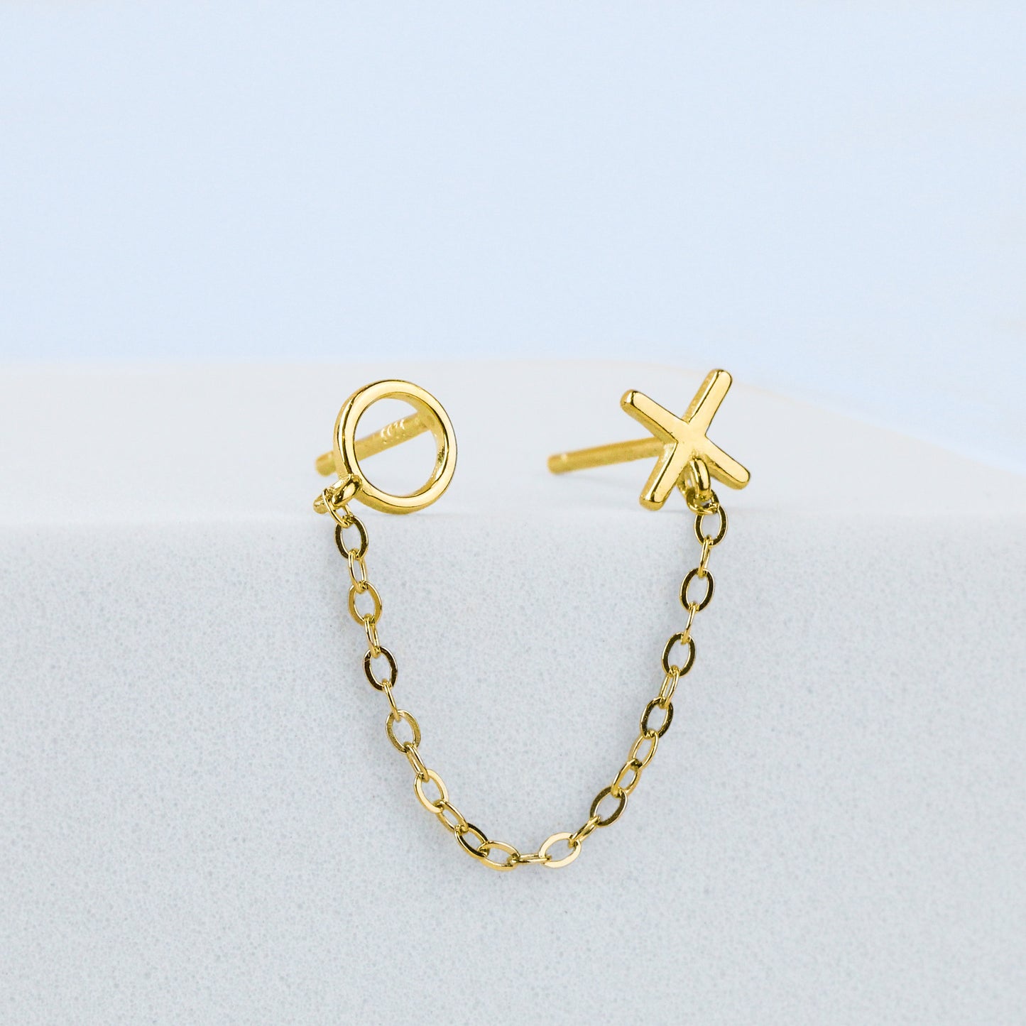 X and O Double Piercing Stud Earring