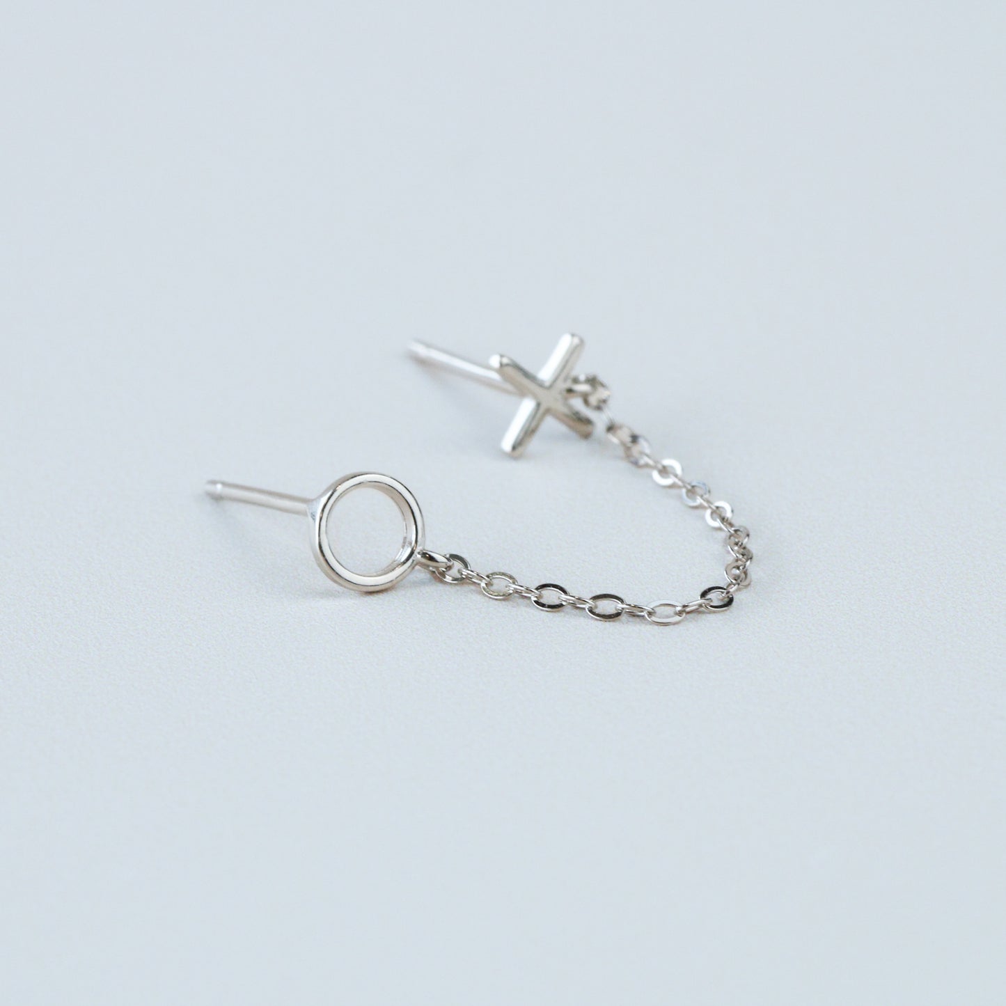 X and O Double Piercing Stud Earring