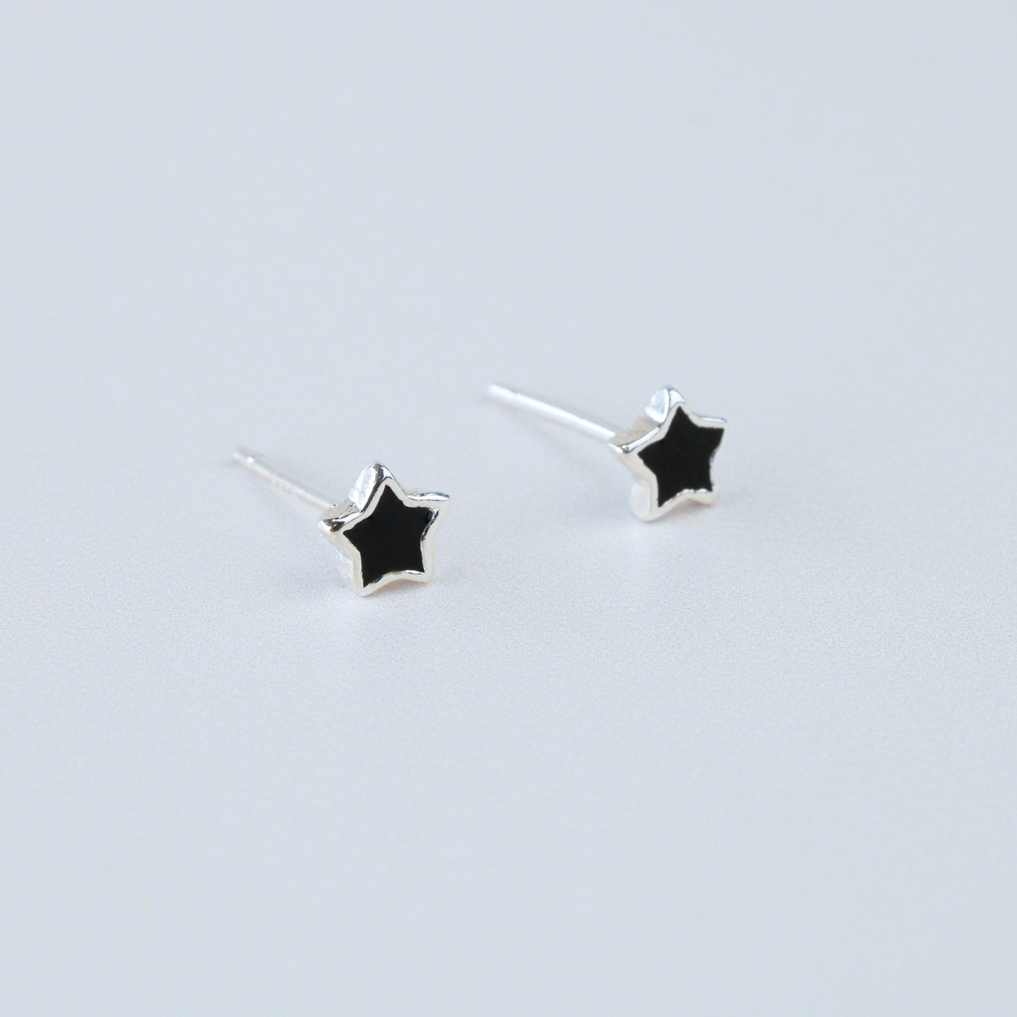 Black Star Stud Earrings