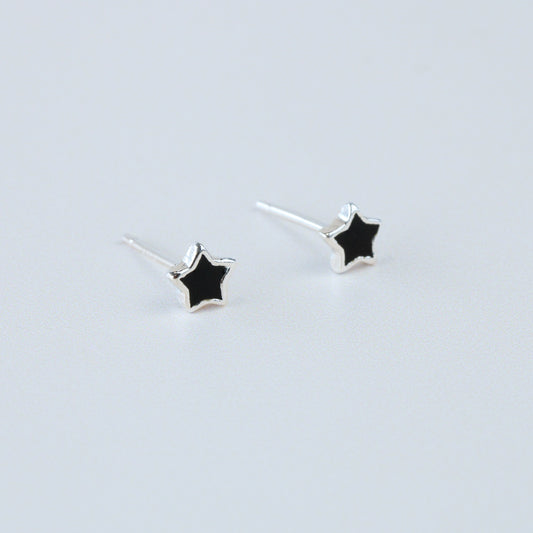 Black Star Stud Earrings