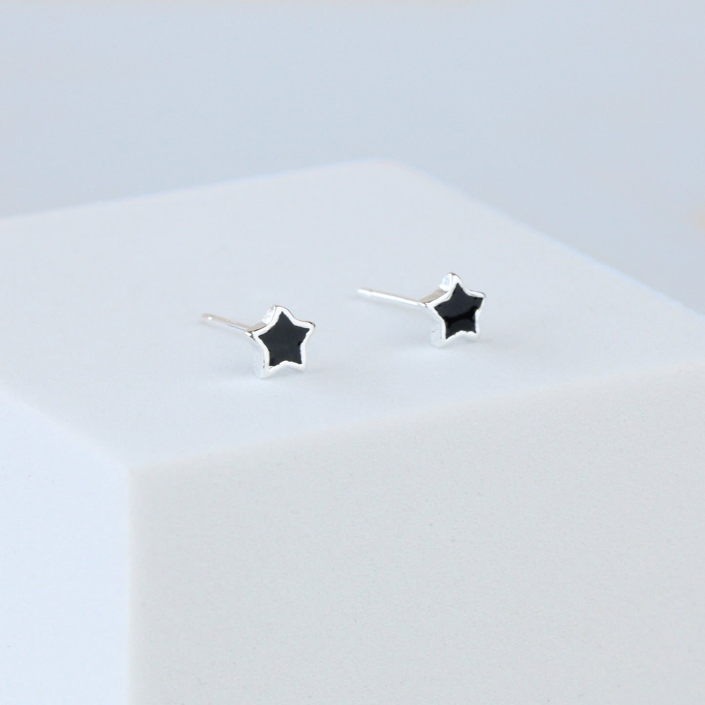 Black Star Stud Earrings