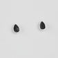 Black Teardrop Stud Earrings