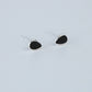 Black Teardrop Stud Earrings