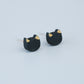 Black and Gold Cat Stud Earrings