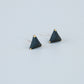 Black and Gold Triangle Stud Earrings