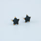 Black and Gold Star Stud Earrings