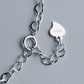 Sterling Silver Heart Link Chain Bracelet