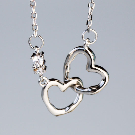 Interlocking Heart Pendant Necklace