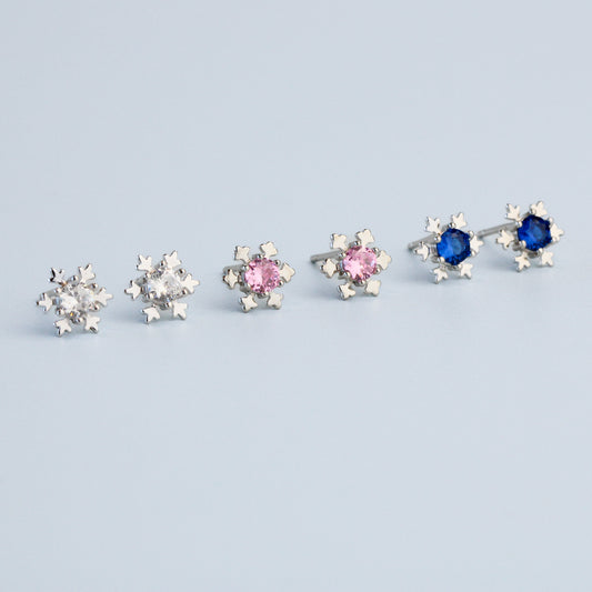 Crystal Snowflake Stud Earrings