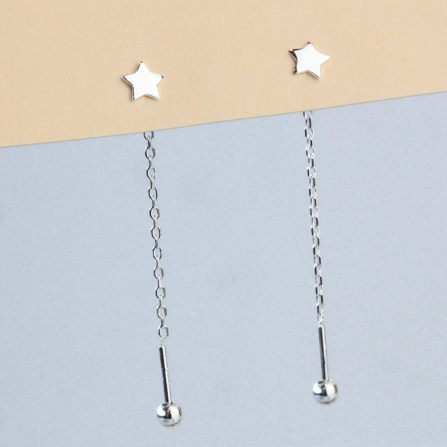 Screw Back Star Threader Earrings