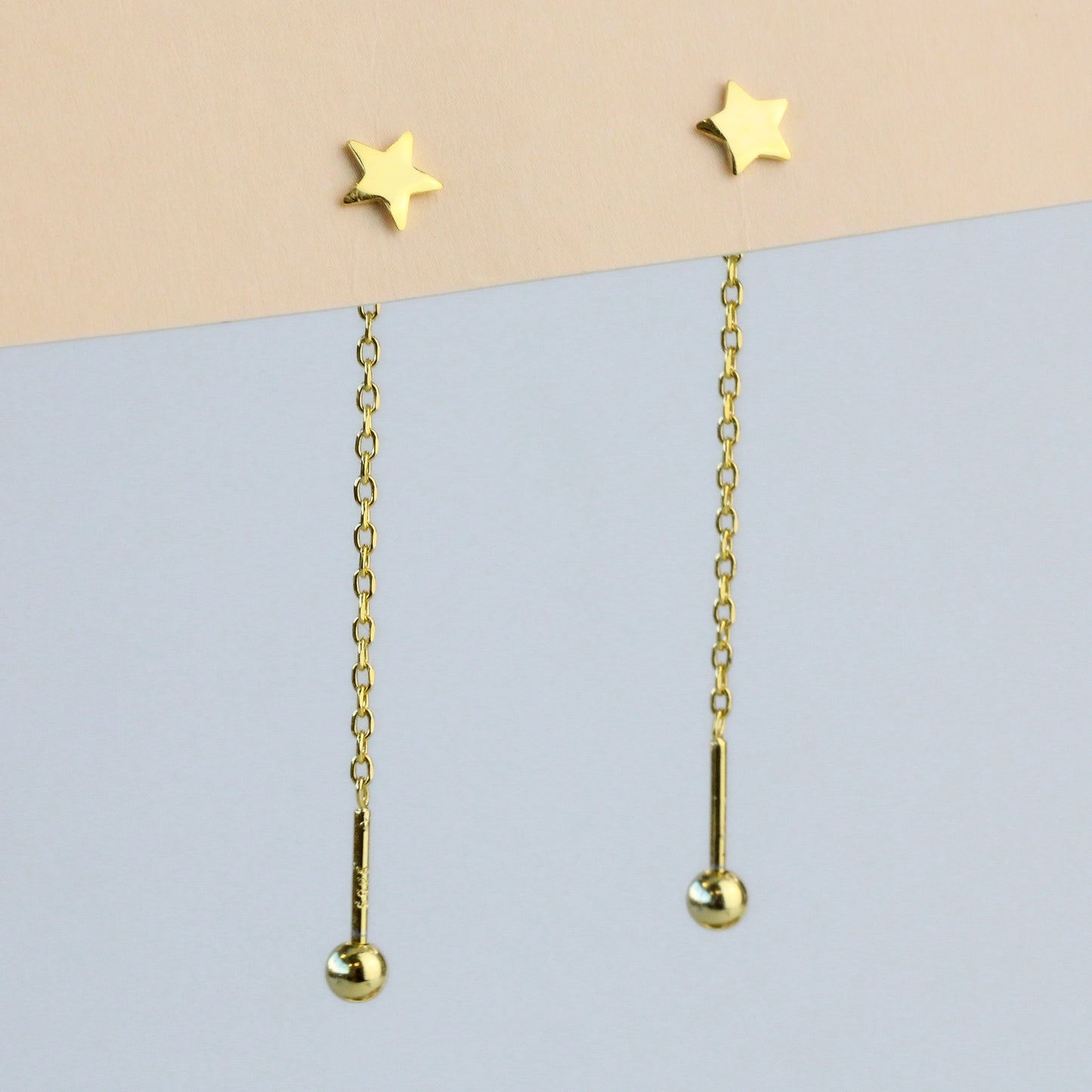 Screw Back Star Threader Earrings
