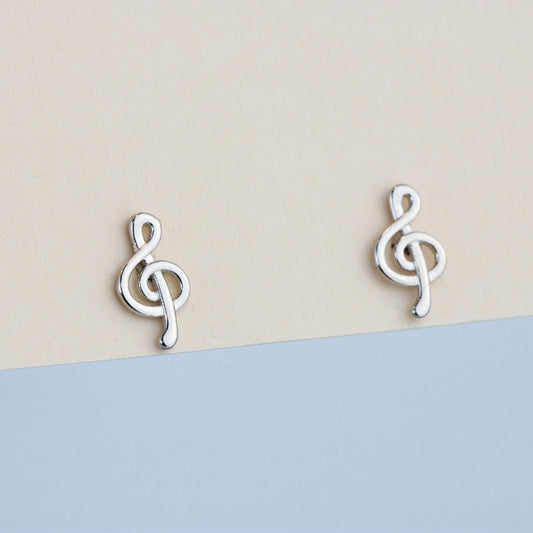 Treble Clef Stud Earrings