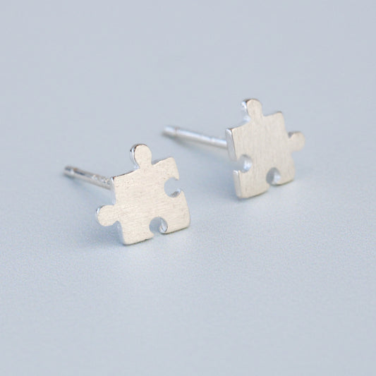 Jigsaw Piece Stud Earrings