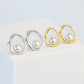 Pearl Circle Stud Earrings